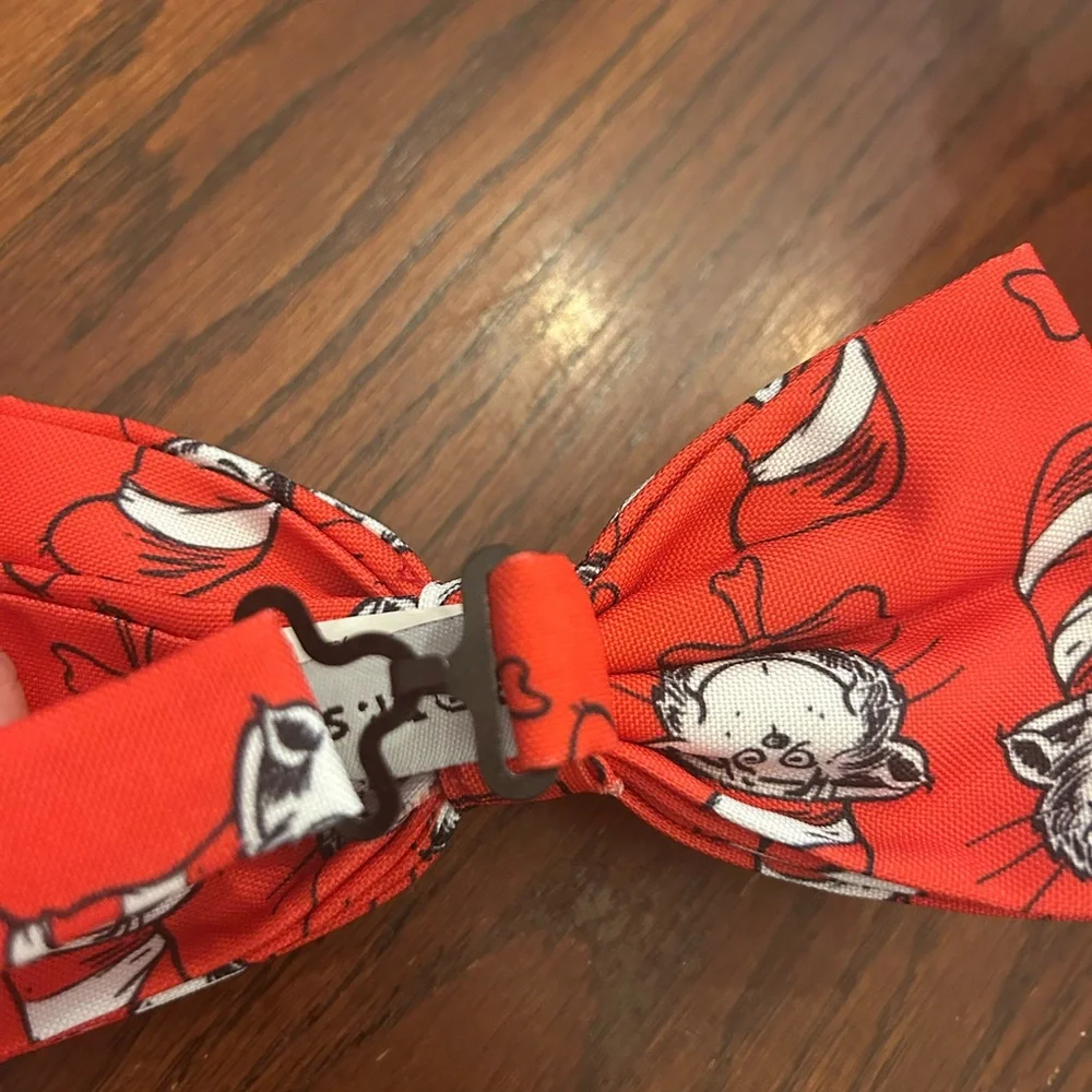 Dr. Seuss Red and White Cartoon Bow Tie